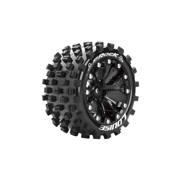 ST-ROCK SOFT 1/10 1/2 offset 12mm hex Black Rims, 2 ks