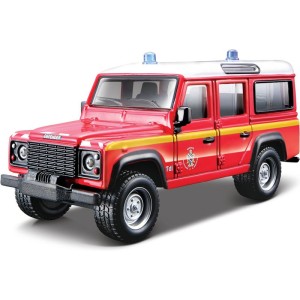 Bburago Land Rover Defender 110 1:50 červená - hasiči