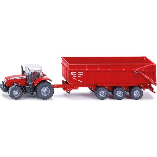 SIKU Farmer - Massey Ferguson traktor s přívěsem 1:87