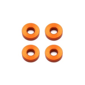 Oranžová hliníková podložka 3x7,5x2 mm, 4 ks.
