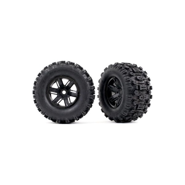 Traxxas kolo 4.3/5.7”, disk X-Maxx černý, pneu Sledgehammer (pár)