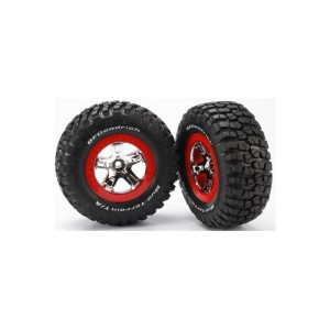 Traxxas kolo 2.2/3.0”, disk SCT stříbrný-červený, pneu KM2 (2) (2WD přední)
