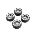 Spec T MS Wheel Offset 3 Silver w/Tire 4ks pro 1/10 Silniční