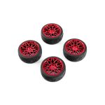 Spec T LS Wheel Offset 3 Red w/Tire 4ks pro 1/10 Silniční