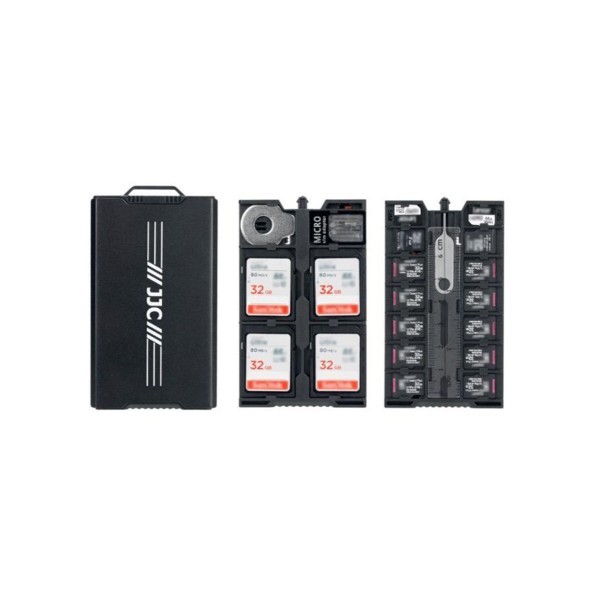 JJC Hliníkový dvojstranný úložný box na paměťové karty (4SD + 12TF + 2 Nano SIM)