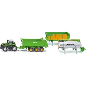 SIKU Farmer - Deutz se sadou přívěsů Joskin 1:87