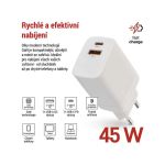 Síťový USB adaptér (zdroj) GaN PD 45W