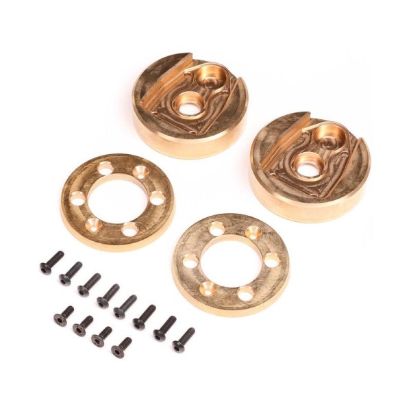 Axial kryt portálové nápravy se závažím, mosaz (122.4g/34.6g x 2), AF16P (pár): Gilamon AXP8