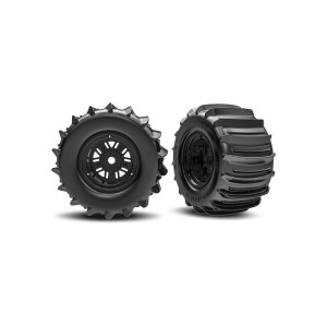 Traxxas kolo 3.6/4,7”, disk Sand Car černý, pneu belted paddle (zadní) (pár)