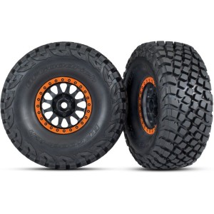 Traxxas kolo 3.2/2.2”, disk Method Racing oranžový, pneu Baja KR3 (2)