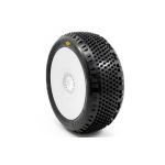 STINGER V4 BUGGY A2 (SOFT) nalepené pneumatiky, bílé disky, 2 ks.
