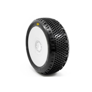 STINGER V4 BUGGY A2 (SOFT) nalepené pneumatiky, bílé disky, 2 ks.