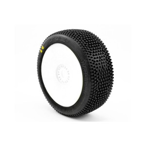 HOT DICES V2 BUGGY S2 (SOFT) nalepené pneumatiky, bílé disky, 2 ks.
