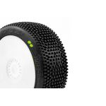 HOT DICES V2 BUGGY S2 (SOFT) nalepené pneumatiky, bílé disky, 2 ks.