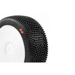 HOT DICES V2 BUGGY S3 (MEDIUM) nalepené pneumatiky, bílé disky, 2 ks.