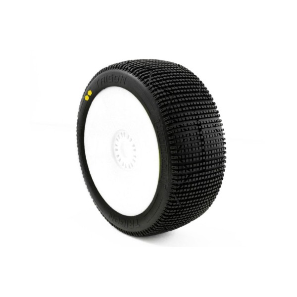 TRIGON V3 BUGGY S2 (SOFT) nalepené pneumatiky, bílé disky, 2 ks.