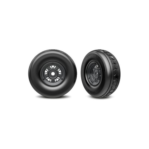 Traxxas kolo 3.2/4.9”, disk Sand Car černý chrom, pneu (přední) (pár)
