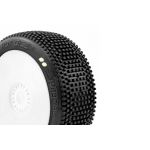 HOT DICES V2 BUGGY S1 (SUPER SOFT) nalepené pneumatiky, bílé disky, 2 ks.