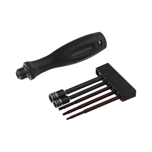 Set 1/4” bitů včetně rukojeti (1.5, 2.0, 2.5mm imbus a 5.5, 7mm nástrčkový)