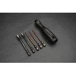 Set 1/4” bitů včetně rukojeti (1.5, 2.0, 2.5mm imbus a 5.5, 7mm nástrčkový)
