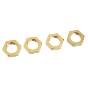 Matice kol - Vroubkované - Hliníkové - zlaté - 4 ks