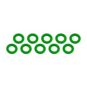 3x6x0,5mm hliníkové podložky zelené, 10 ks.