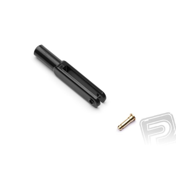 2125 Vidlička plast, l=44 mm, šířka drážky 3, čep pr.2,5, M3 Černá 10 ks