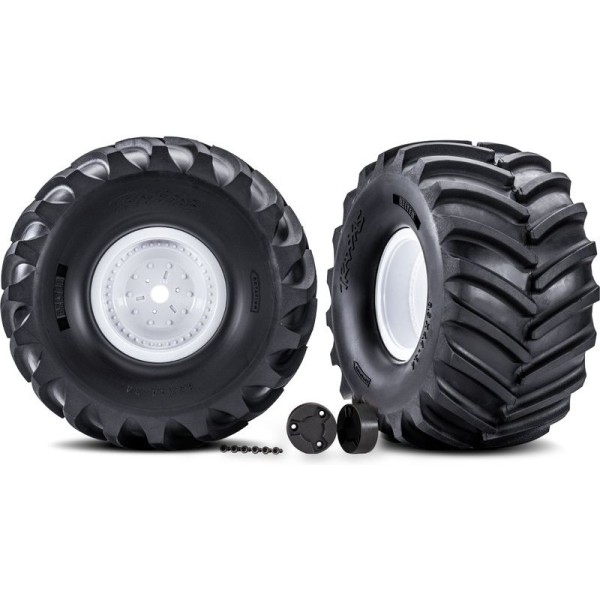 Traxxas kolo, disk bílý, pneu Terra Groove (pair)