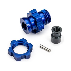 Traxxas náboj kola krátký 17mm s drážkami modrý