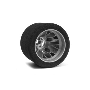 Mechové zadní gumy, PAN CAR 1/10, stříbrný disk, sh 35, 2 ks.