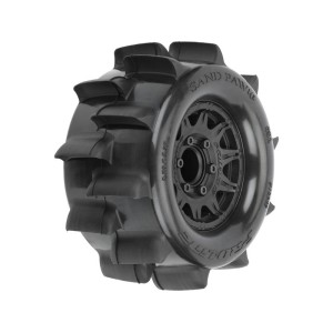 Pro-Line kolo 1:10, pneu 2.8” Sand Paw HP Belted, disk černý Raid 12/14mm (2)