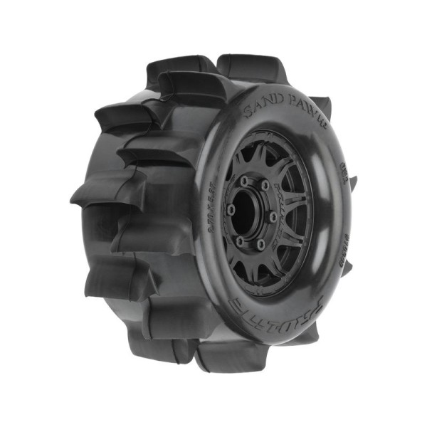 Pro-Line kolo 1:10, pneu 2.8” Sand Paw HP Belted, disk černý Raid 12/14mm (2)