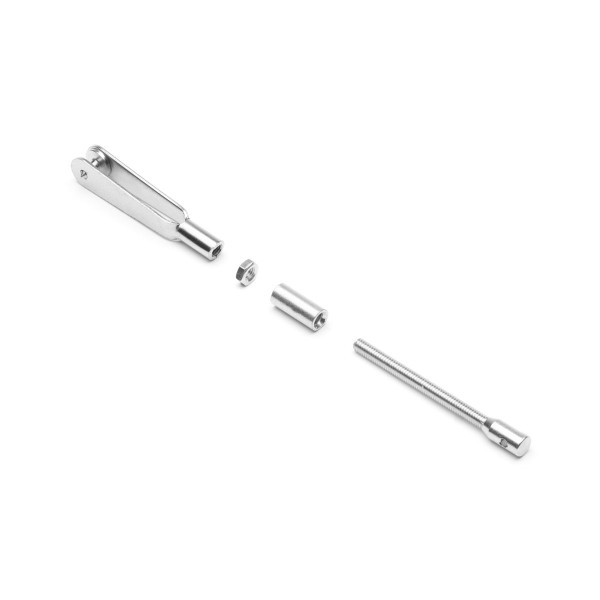 Vidlička kovová M3 s ocelovou spojkou pro ocelový drát, 10 ks.