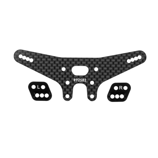 RC10B7.1 FT Set zadní věže tlumičů Gull Dropper desek, - 2mm