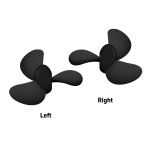 Závodní lodní šroub 2 listý, levý, stoupání 21mm, 35,0mm/M4