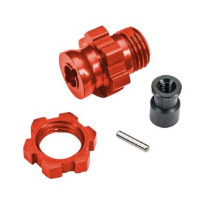 Traxxas náboj kola krátký 17mm s drážkami červený