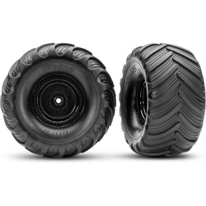 Traxxas kolo 2.0/3.0”, disk černý offset 29mm, pneu Terra Groove (pár)