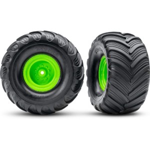 Traxxas kolo 2.0/3.0”, disk zelený offset 29mm, pneu Terra Groove (pár)