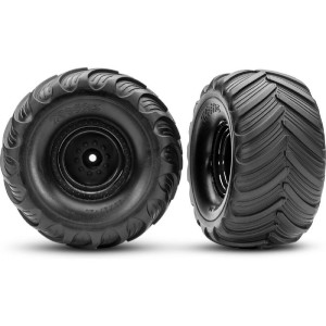 Traxxas kolo 2.0/3.0”, disk černý offset 19mm, pneu Terra Groove (pár)