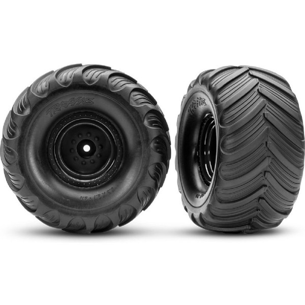 Traxxas kolo 2.0/3.0”, disk černý offset 19mm, pneu Terra Groove (pár)