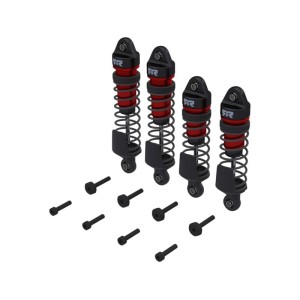 Arrma tlumič kompletní přední/zadní červený (4): Mini Kraton