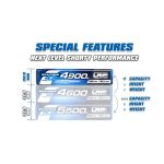 HV Ultra LCG Modified Shorty GRAPHENE-4.2 4900mAh Hardcase aku - 7.6V LiPo - 130C/65C