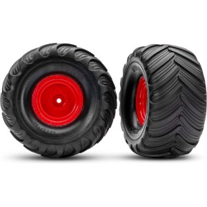 Traxxas kolo 2.0/3.0”, disk červený offset 19mm, pneu Terra Groove (pár)