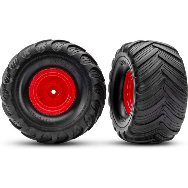 Traxxas kolo 2.0/3.0”, disk červený offset 19mm, pneu Terra Groove (pár)