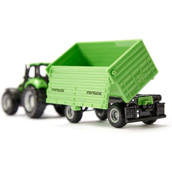 SIKU Blister - traktor DEUTZ-FAHR s vlečkou Fortuna