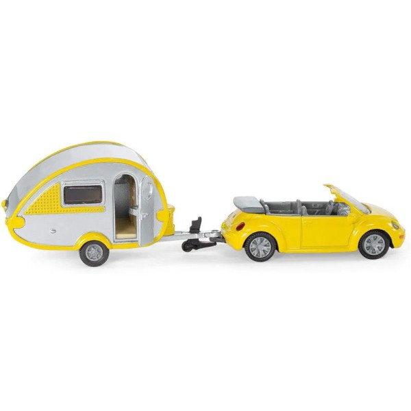 SIKU Blister - osobní automobil s obytným přívěsem