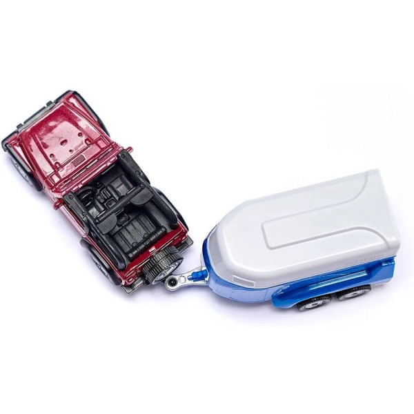 SIKU Blister - Terénní vůz s přívěsem a koněm