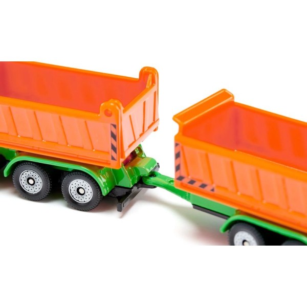 SIKU Blister - Nákladní auto se sklápěcí korbou a vlekem