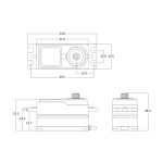 BHMX2 HiVOLT BRUSHLESS Digital servo LOW PROFILE (23 kg-0,065s/60°), 180mm kabel