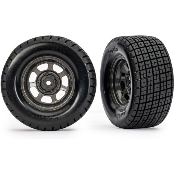 Traxxas kolo 2.2/3.0”, disk dirt oval grafitově šedý, pneu Hoosier (2) (2WD zadní, 4WD)